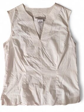 Chadwicks White Sleeveless V-Neck Cotton Tunic